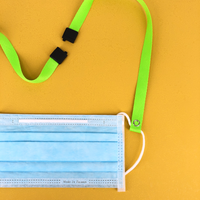 15MM Ribbed Polyester Face Mask Lanyard With Safety Breakaway Buckle