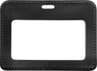 PU Leather Badge Holder - Double Sided Window (Horizontal)