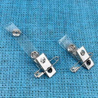 Vinyl Badge Strap Clips (with 2 Holes and Safety Pin)