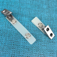 Vinyl Badge Strap Clips (with 2-Holes and Mylar Straps)