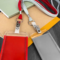 Vinyl Badge Strap Clips (with 2-Holes and Mylar Straps)