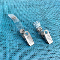 Vinyl Badge Strap Clips (with Thumb-Grip Clip)