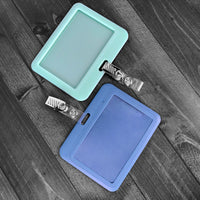 Vinyl Badge Strap Clips (with Thumb-Grip Clip)