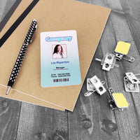 Adhesive 2-Holes Badge Clip with Safety Pin