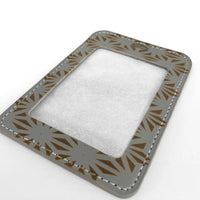 PU Badge Holder (Flower Pattern)