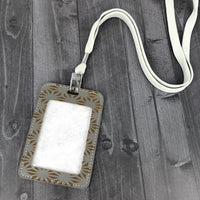 PU Badge Holder (Flower Pattern)