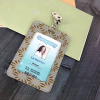 PU Badge Holder (Flower Pattern)