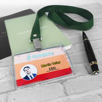 Horizontal Clear Acrylic Slide Badge Holder