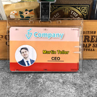 Horizontal Clear Acrylic Slide Badge Holder