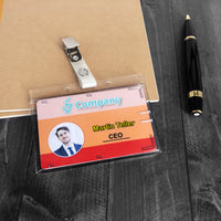 Horizontal Clear Acrylic Slide Badge Holder