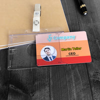 Horizontal Clear Acrylic Slide Badge Holder