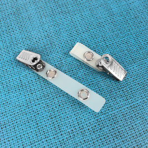 Vinyl Badge Strap Clips (with Thumb-Grip Clip and Mesh Strap)